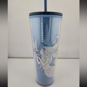 Starbucks 2021 Winter Holiday Blue Mermaid 24Oz Venti Color Changing Tumbler